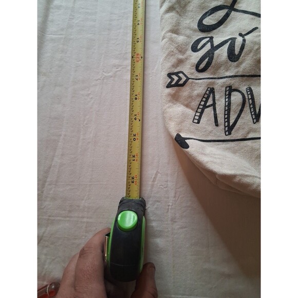 Canvas Tote Bag White Cream Off Shoulder Grocery" Let's Go On An Adventure" - Picture 2 of 5